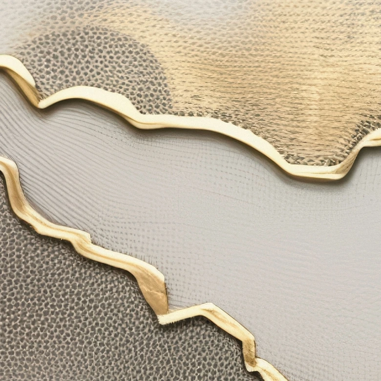 Wall Mural Abstract landscape with metallic colours - Alma 