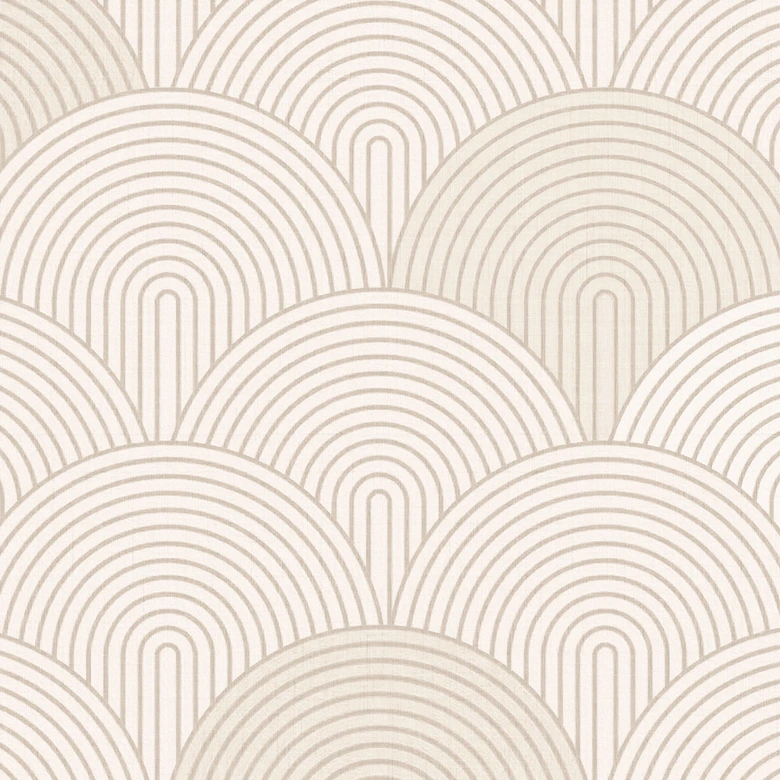 Geometrische Fototapete Abstrakte Halbkreise in Soft Beige - Bloomery Decor 