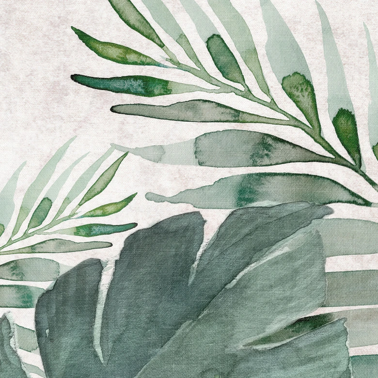 Jungle Leaves Green Watercolour | Jungle Fototapet - Bloomery Decor 