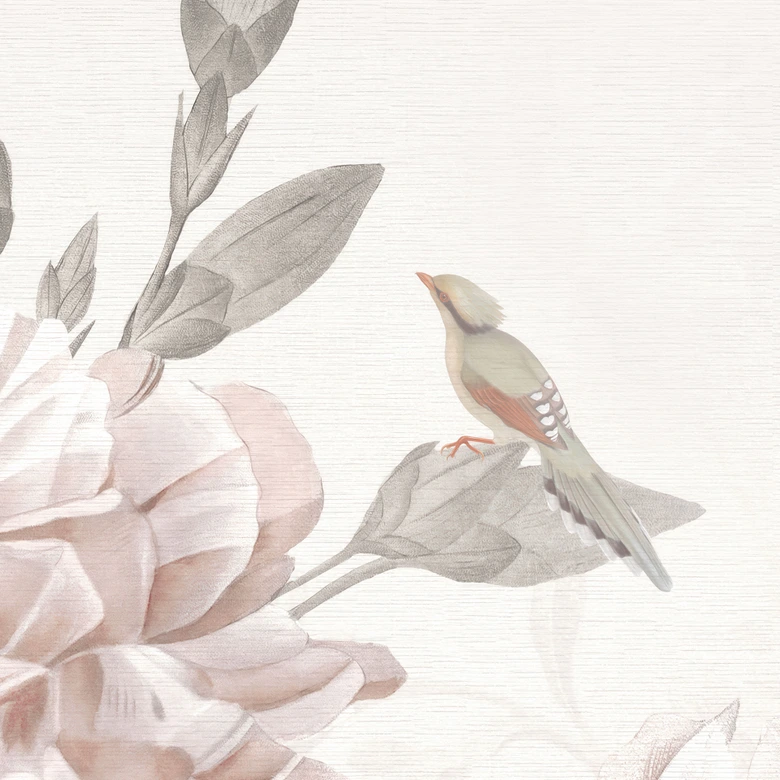 Fleurs Papier peint photo Prairie florale en rose clair - Décorations Bloomery 