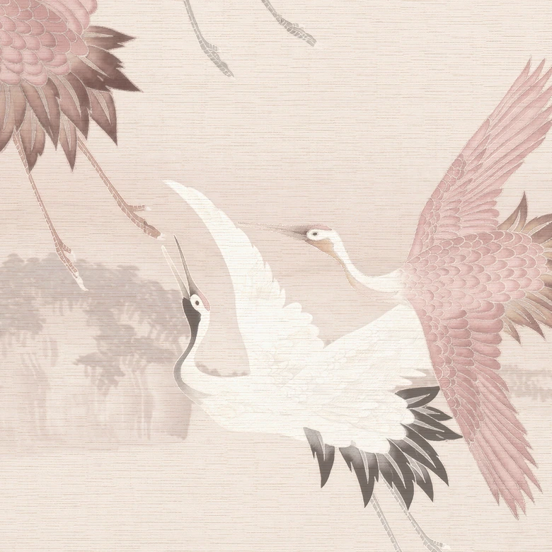 Fototapete Vogeltapete Kraniche über dem See - Bloomery Decor 