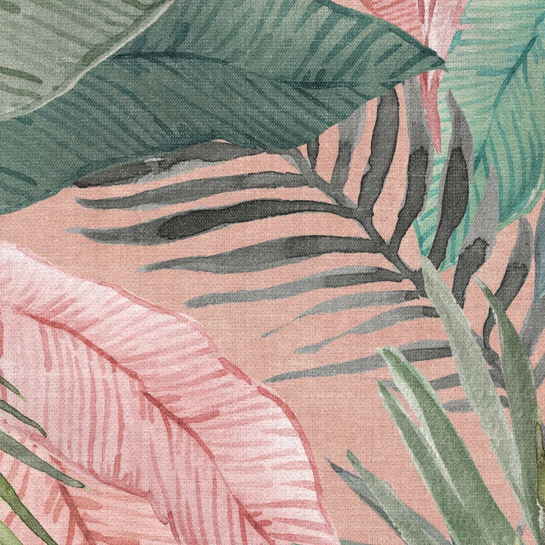 Dschungel-Fototapete Tropenblätter im Dschungel Rosa - Bloomery Decor 