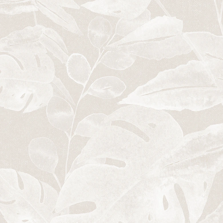 Fototapete Dschungelpflanzen - Tropische Blätter Beige - Bloomery Decor 