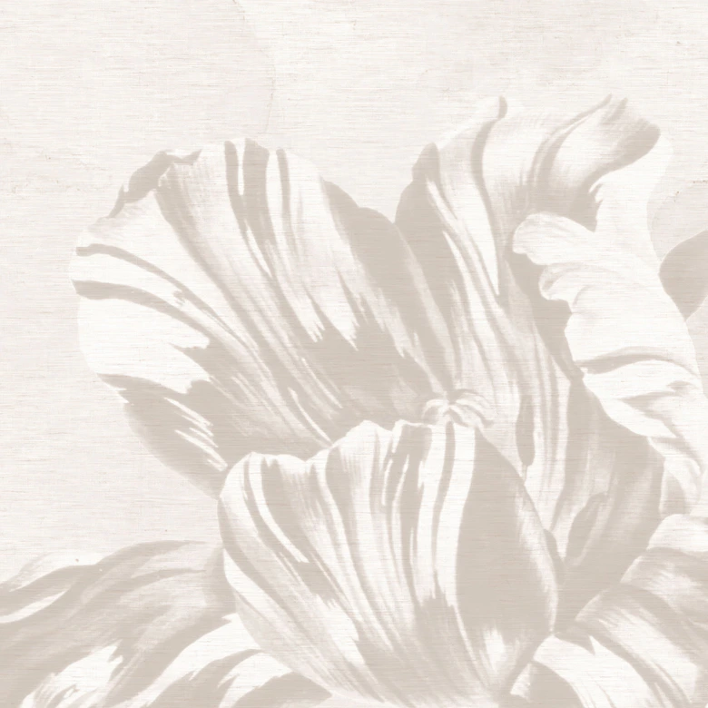 Fototapete Blumentapete - Wildblumen in Kreide-Optik Greige - Bloomery Decor 