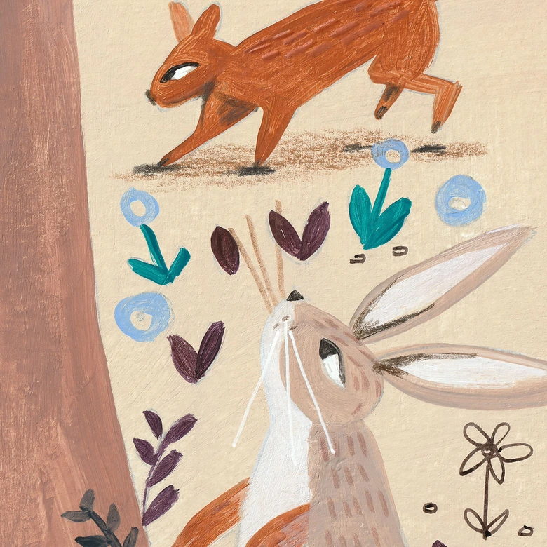 Fotobehang Levensboom met bosdieren - Bonne Müller 