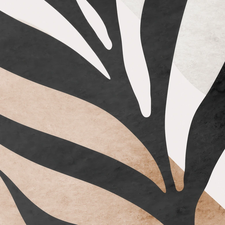 Fototapete Botanische Silhouette mit kunstvoller Geometrie - Costa 