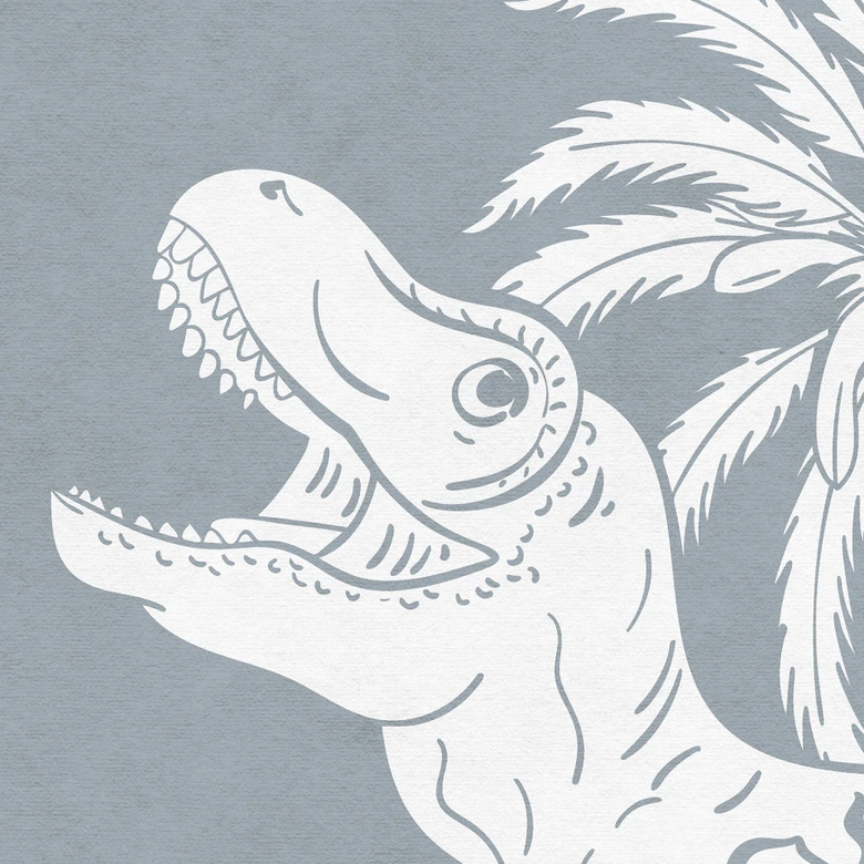 Fototapete Im Land der Dinosaurier - Blau - Kikki Belle 