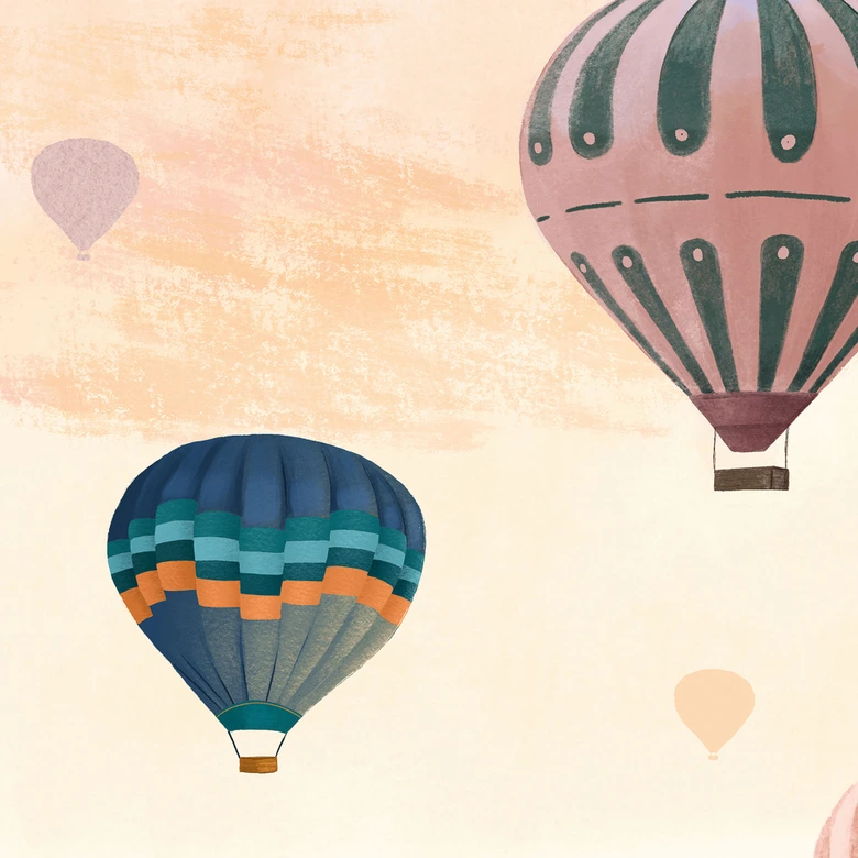 Fototapeta W górę balonami na ogrzane powietrze - Goed Blauw 