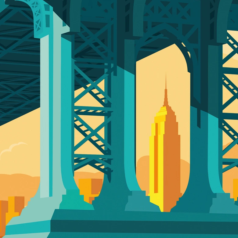 Fototapete Stadtblick durch die Manhattan Bridge - Heemskerk 