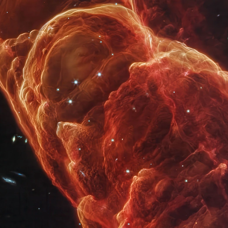 Fototapete James Webb Telescope - Kosmischer Wirbelsturm Herbig Haro 49/50 