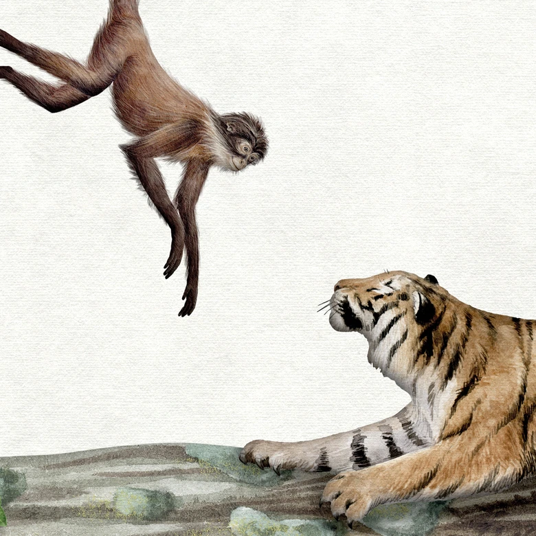 Kinderzimmer Fototapete Afrikanische Tiere im Dschungel - Kikki Belle 