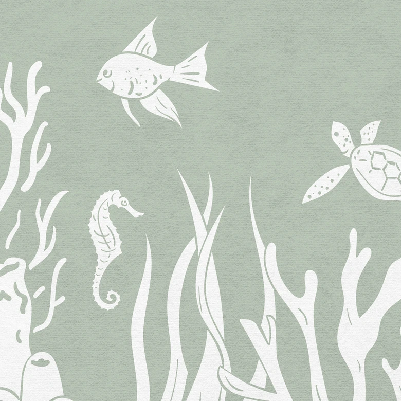 Fototapete Korallenriff und Meerestiere - Eine Reise ins Grüne - Kikki Belle 