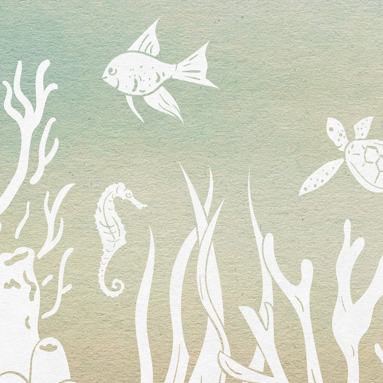 Wall Mural Underwater World Paradise - Ombre - Kikki Belle 