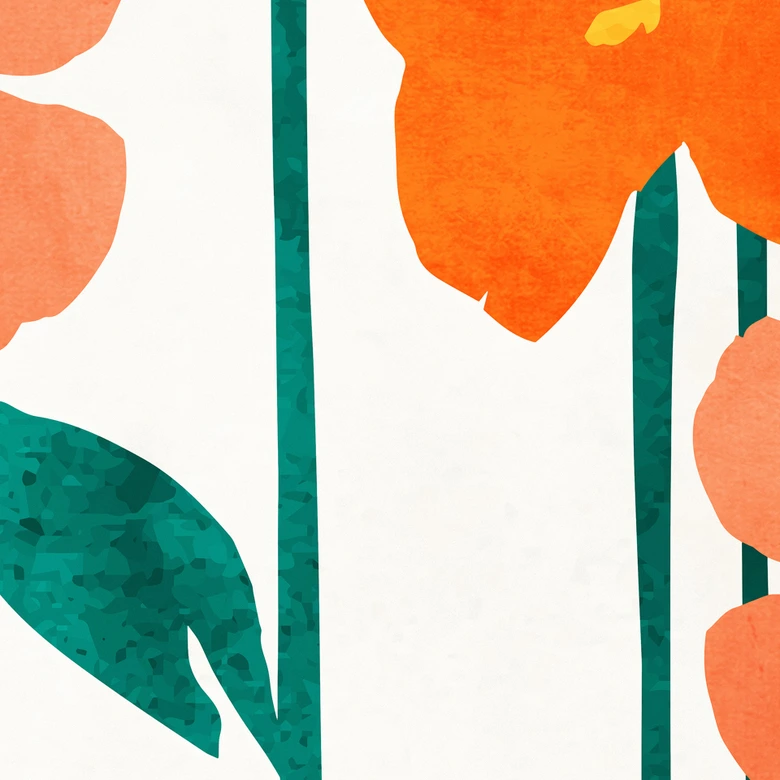 Fototapete Kleine Blumen in Peach-Farben - Blumentapete - Kubistika 