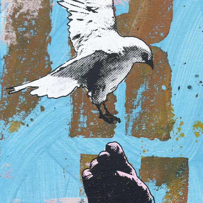 Astronaut med duva Fototapet - Kuryliuk 