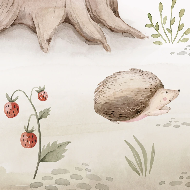 Fototapete fürs Kinderzimmer - Abenteuer mit Waldtieren - Kvilis 