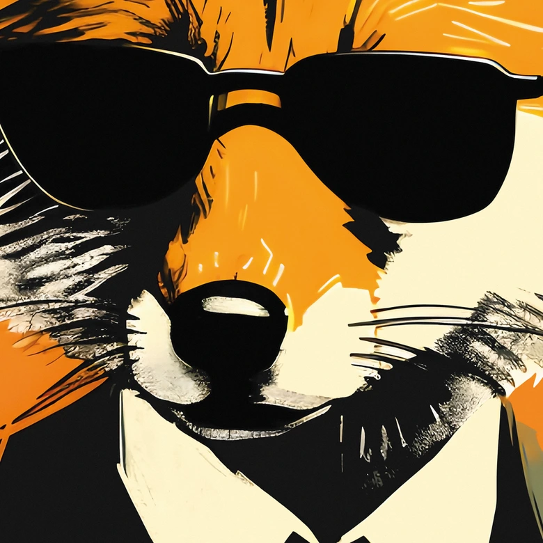 Cool räv i kostym Fototapet - Magnusson 