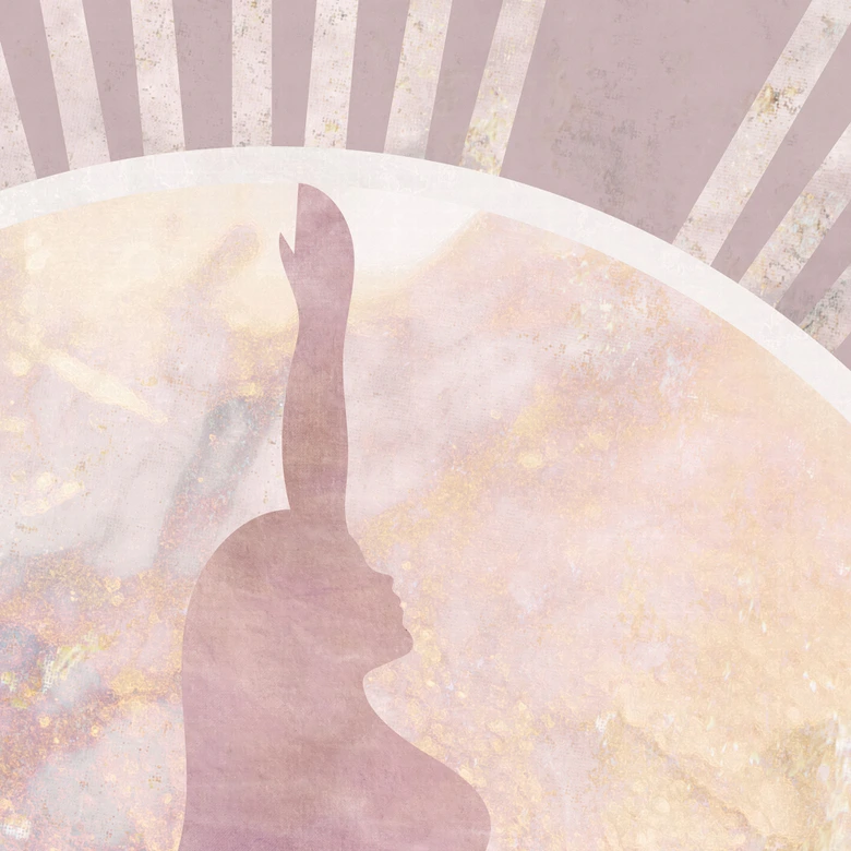 Fototapete Yoga Sonnengruß rosa | roségold - Manovski 