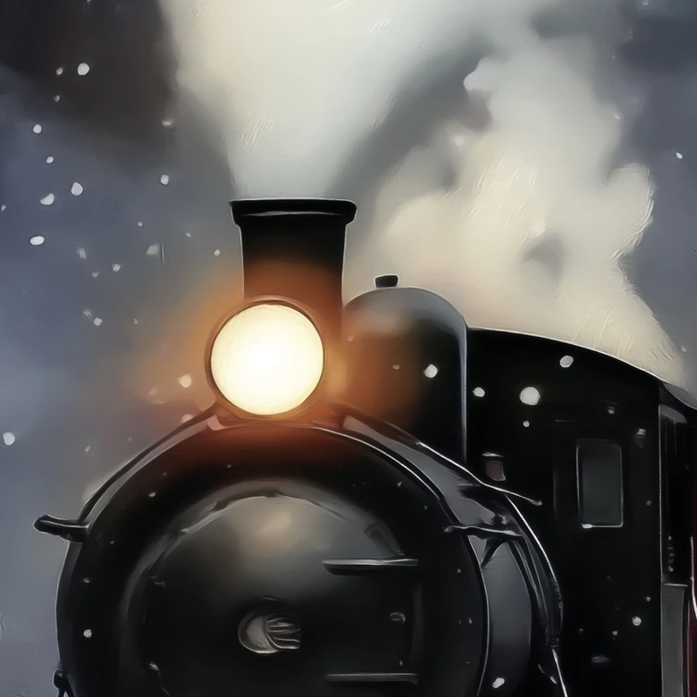 Fototapete Winterlandschaft - Dampflok im verschneiten Wald - Melloi Art Prints 