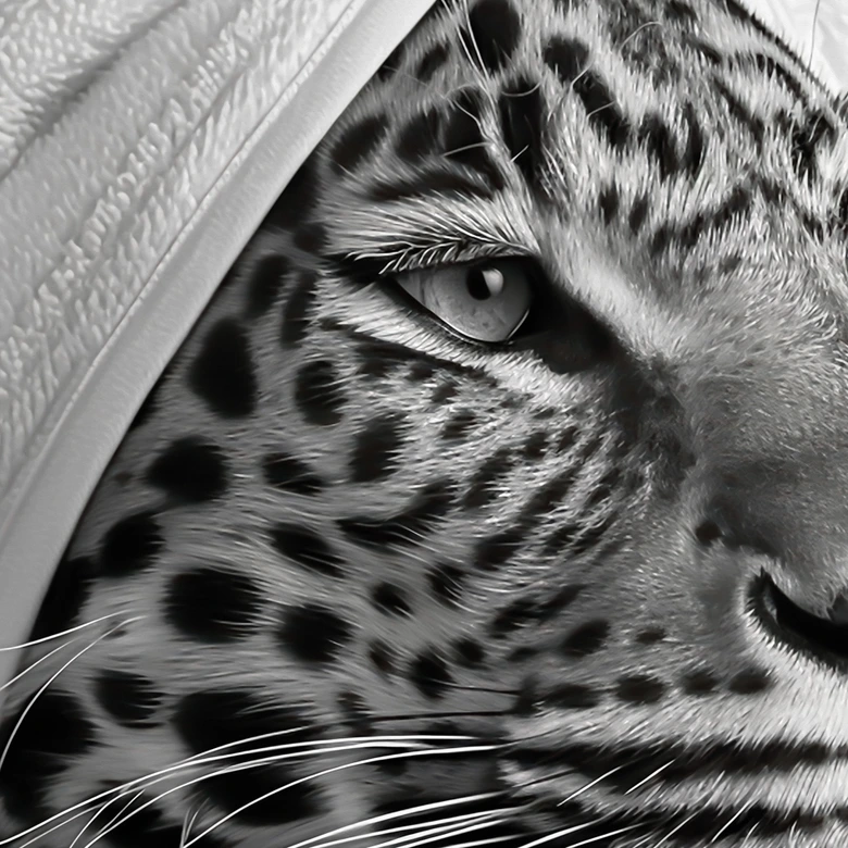 Fototapete Royale Spa-Auszeit mit Leopard | Schwarz-weiß - Rahner 