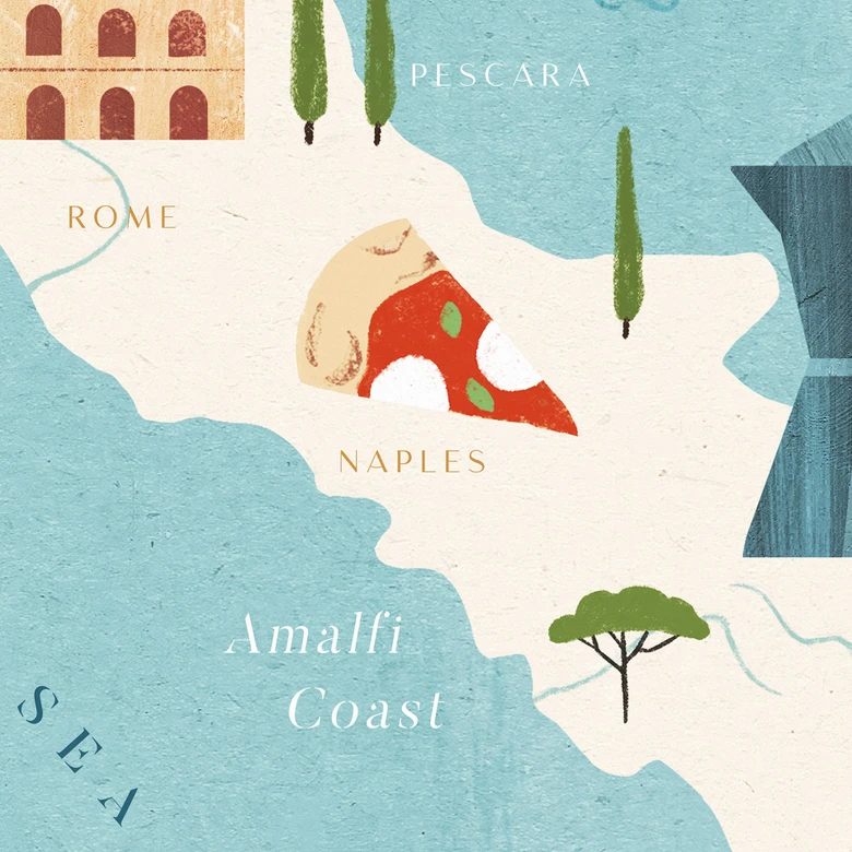 Wall Mural Map of Italy - Rivers 