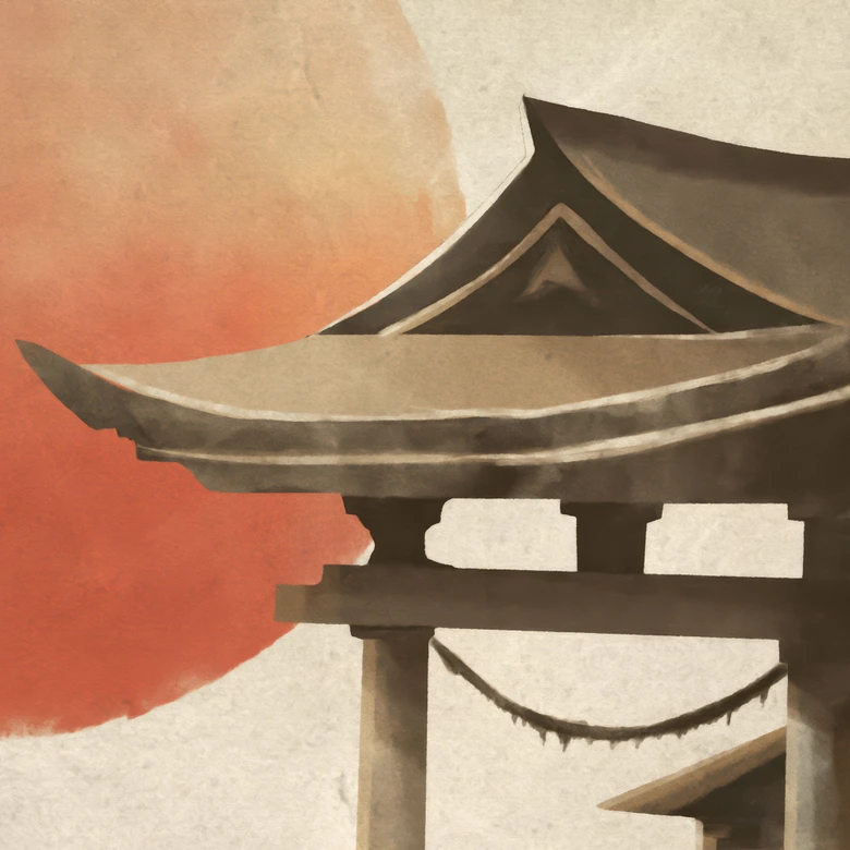 Wall Mural Japanese Temple at Sunrise | Asian Art - Roze 