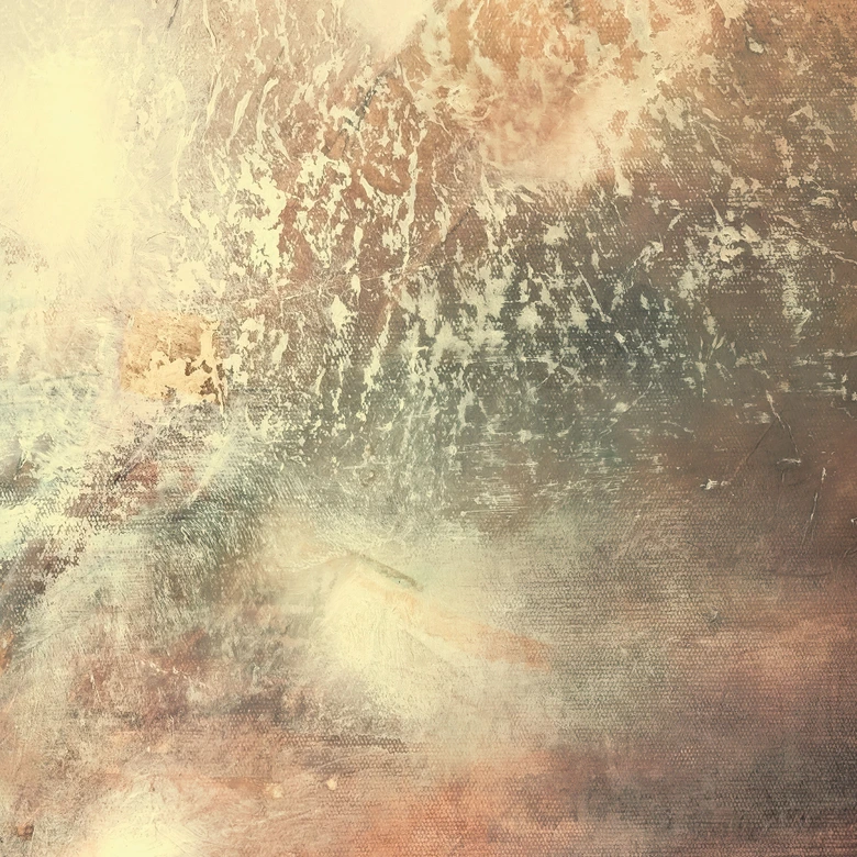 Fototapete Abstrakter Nebel im Goldlicht | Kunst Tapete fürs Wohnzimmer - Schmucker 