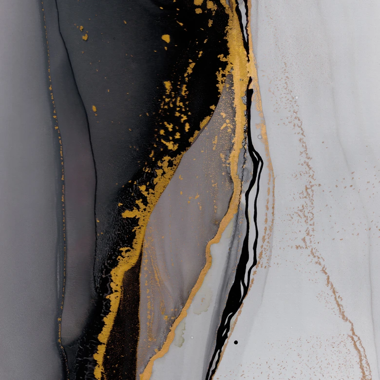 Fototapete Abstrakte Komposition in Gold und Grau - Shelest 