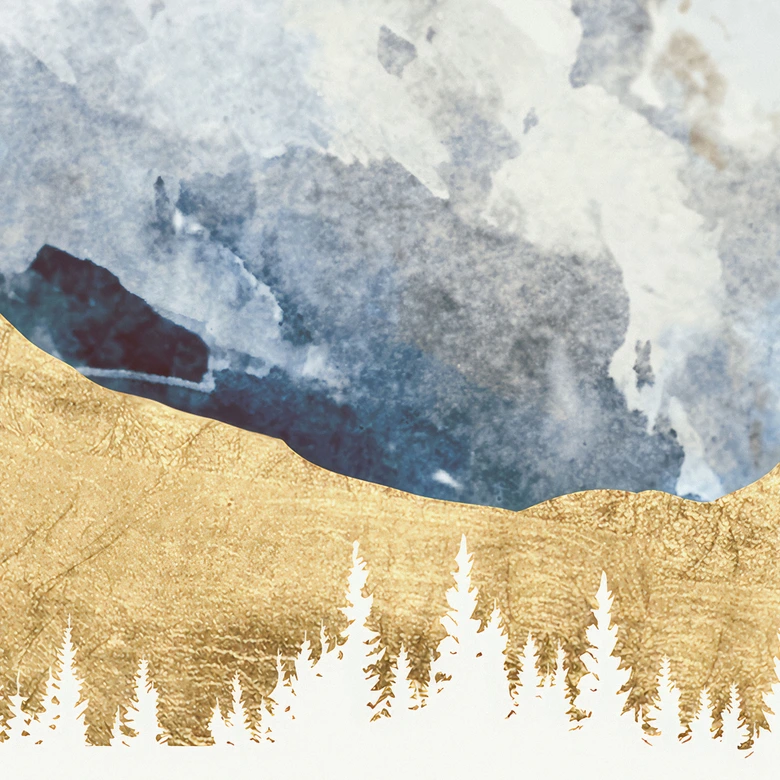 Fototapete Reflektion einer Winterlandschaft - SpaceFrog Designs 