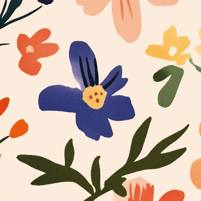 Papier peint intissé pour chambre d'enfant - Cool Kids Club Fleurs colorées - Treechild 