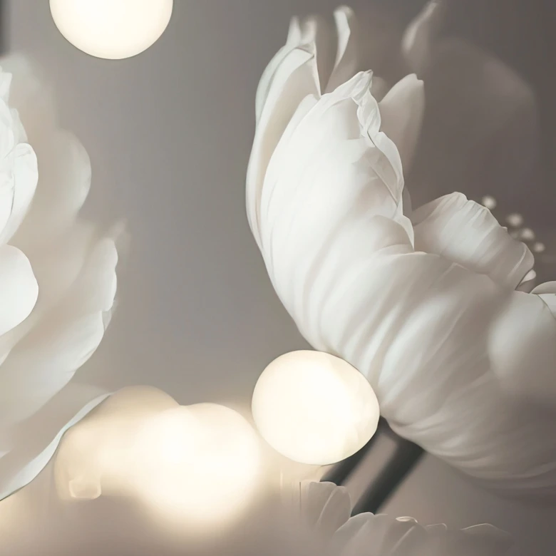 Wall Mural White flowers in a sea of lights - Treechild 