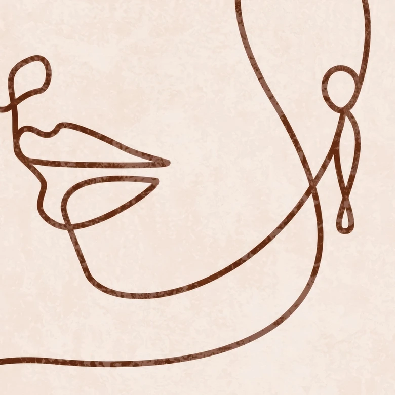 Papier peint Délicats contours d'une femme - Line Art - Tunaboylu 