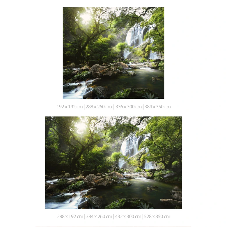 Fotobehang Waterval in het Bos 