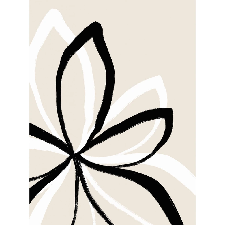 Fototapete uplusmestudio - Line Art - Die doppelte Blüte 