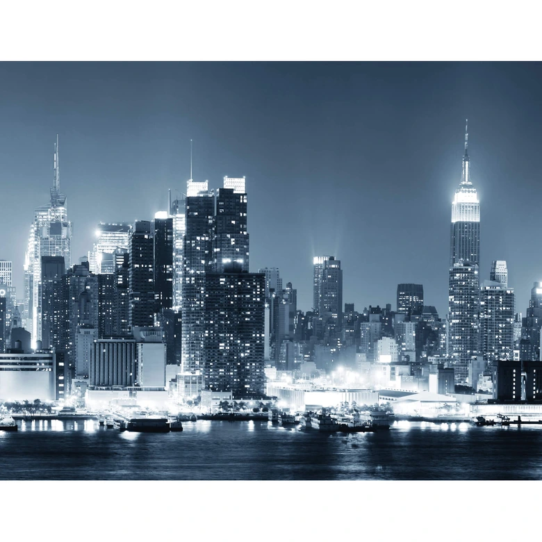 New York at Night 1 - Panorama - Wall Mural 