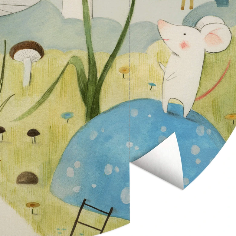 Round wall mural Loske - Mice City - non self-adhesive/self-adhesive wallpapers 