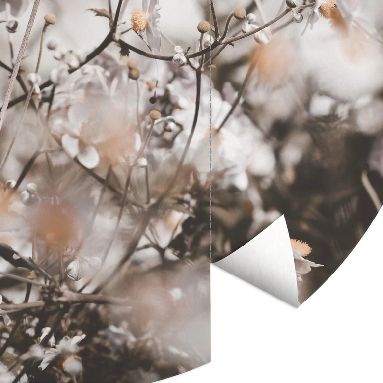 Annie - Vildblommor - Rund Fototapet - non-woven tapet/självhäftande non-woven tapet 