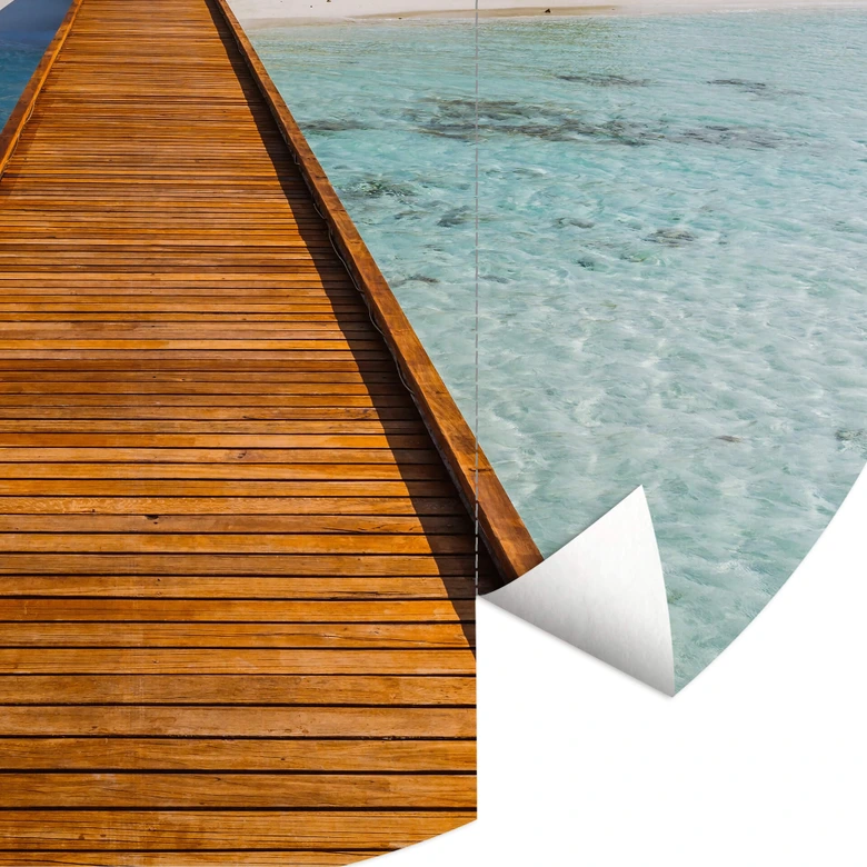 Fototapete Colombo - Paradies in der Südsee - Rund - Selbstklebend/Vlies 