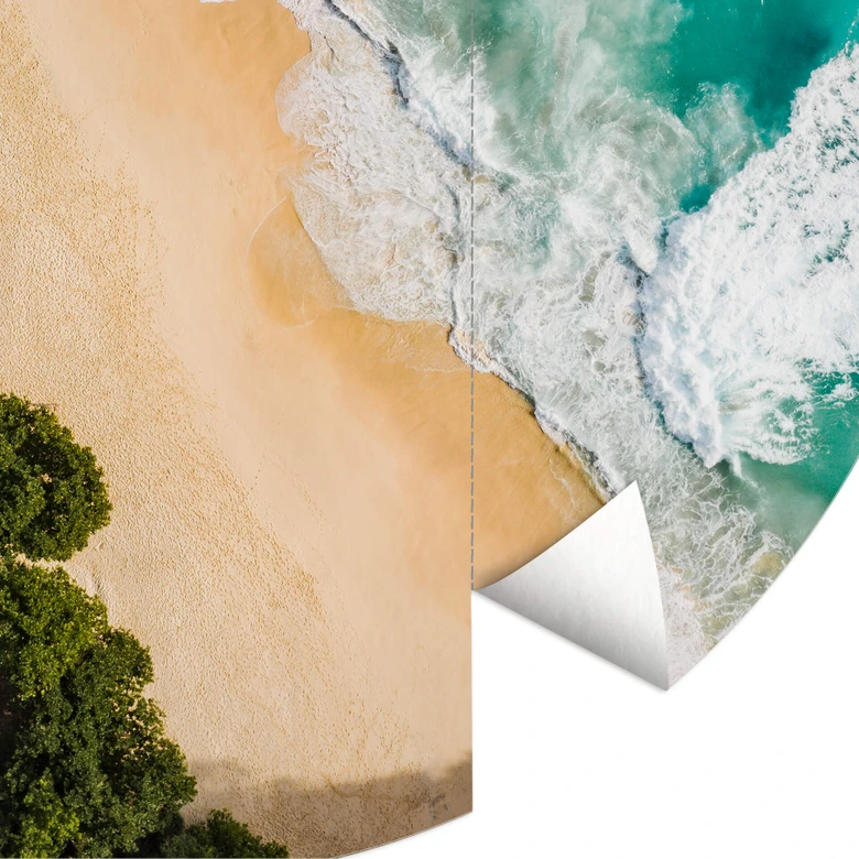 Fotomural Colombo - vista de la playa desde arriba - redondo - Papel pintado autoadhesivo/no tejido 