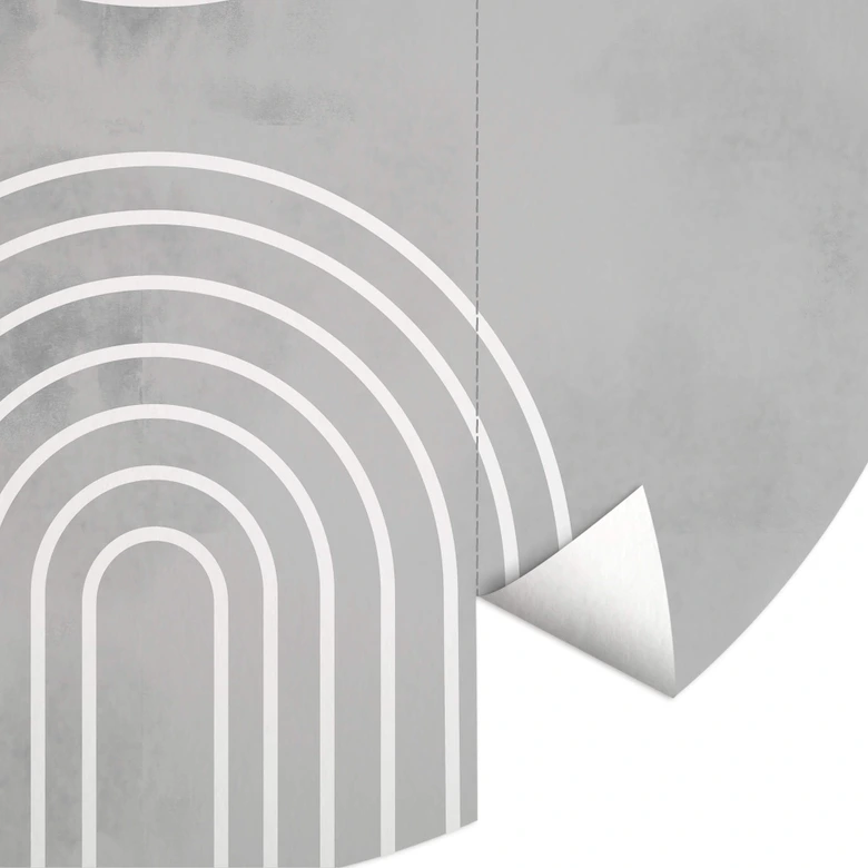 Papier peint photo 1X Studio - Arcs en glace - Rond - papier peint intissé/papier peint intissé autocollant 