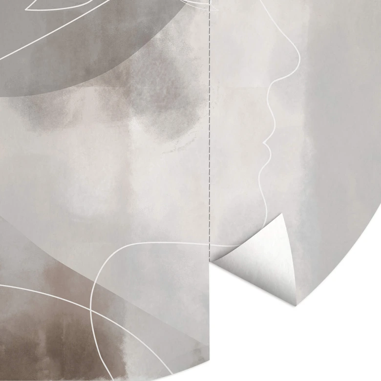 1X Papel pintado de Estudio - Retrato de mujer - Redondo - Papel pintado autoadhesivo/no tejido 