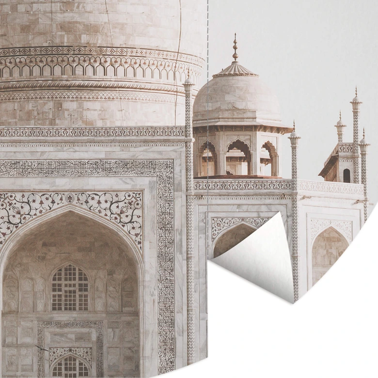 Papier peint photo rond Annie - Taj Mahal - papier peint intissé/papier peint intissé autocollant 