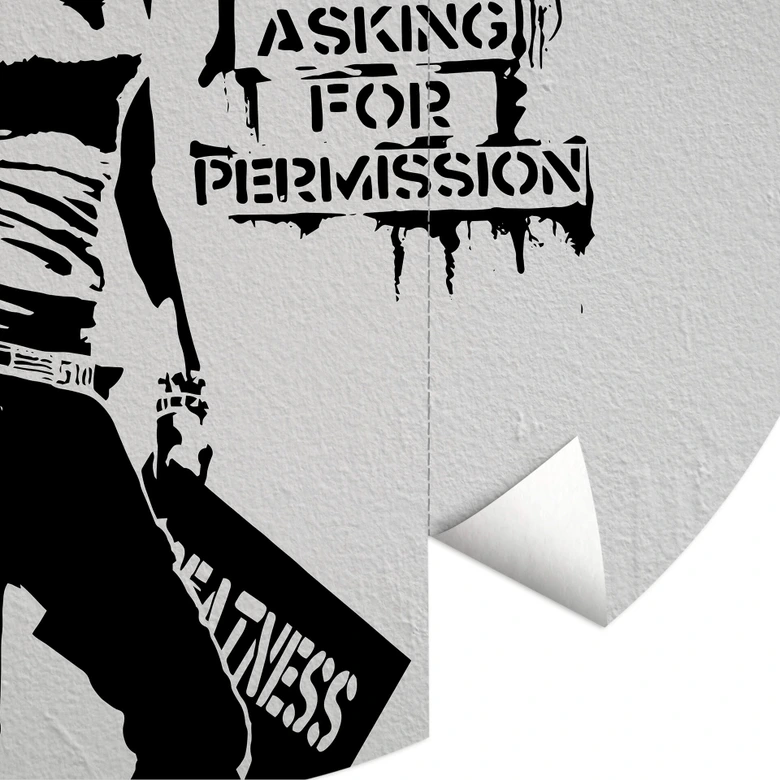 Papier peint photo rond  Banksy - Atteindre la grandeur - papier peint intissé/papier peint intissé autocollant 