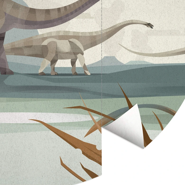 Fototapete Braun - Diplodocus - Rund - Selbstklebend/Vlies 