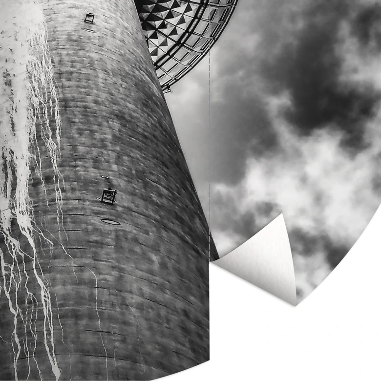 Fototapete Wahrzeichen - Fernsehturm Berlin Rund - Brown - Selbstklebend/Vlies 