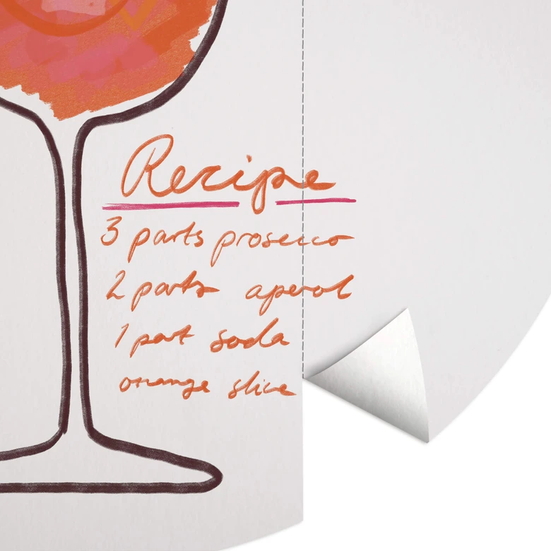 Fototapete für die Küche - Fritsch - Aperol Spritz - Rund - Selbstklebend/Vlies 