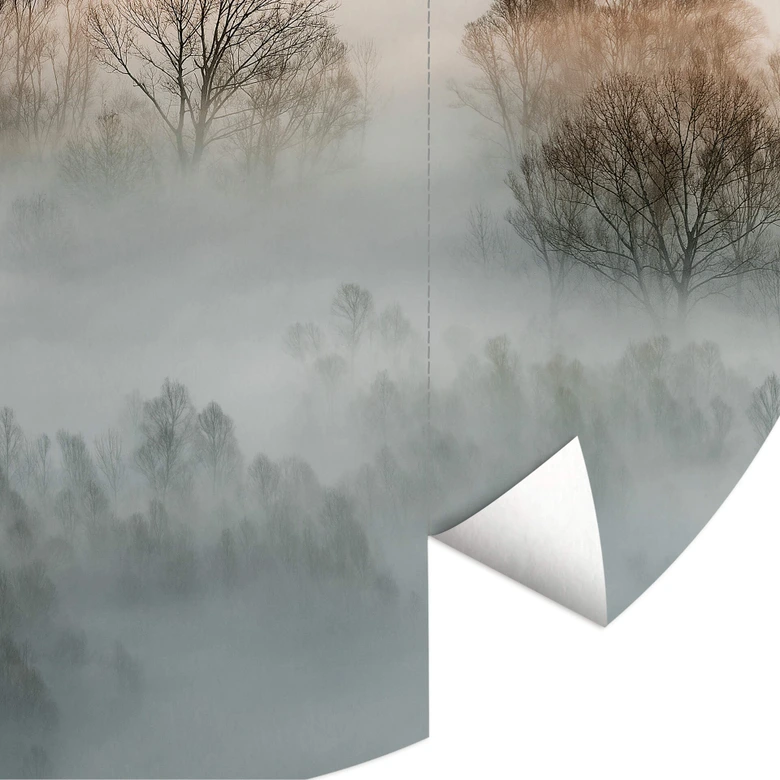 Round wall mural Galimberti - Cold Winter Day - non self-adhesive/self-adhesive wallpapers 