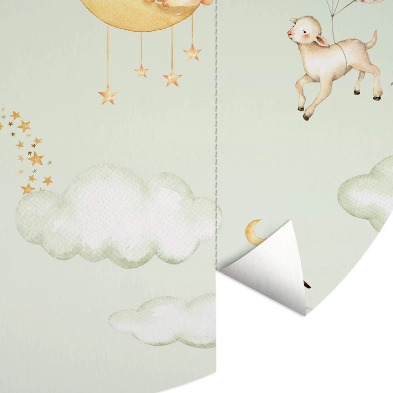 Oliver Robins - Sweet dreams green - Round - tapeta flizelinowa/tapeta flizelinowa samoprzylepna 