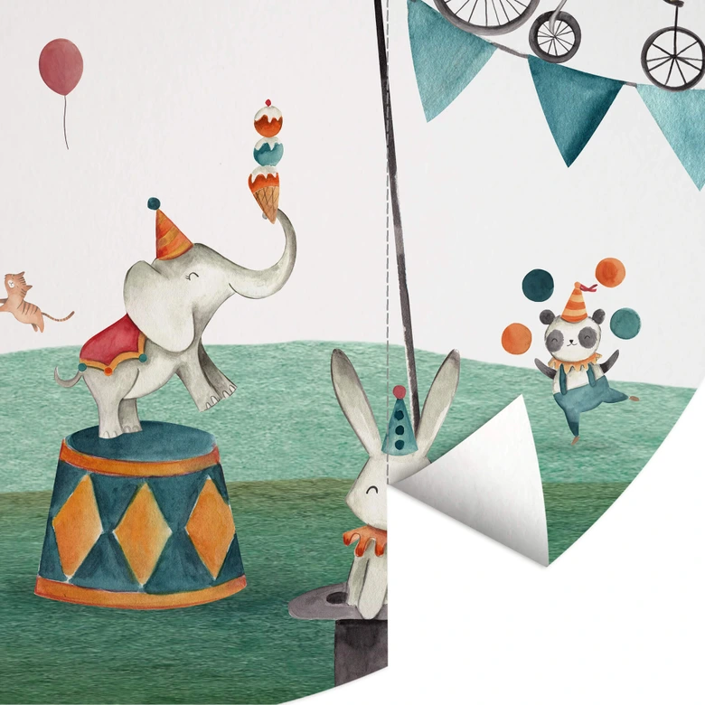 Oliver Robins - Szalony cyrk - Fototapeta okrągła - tapeta flizelinowa/tapeta flizelinowa samoprzylepna 