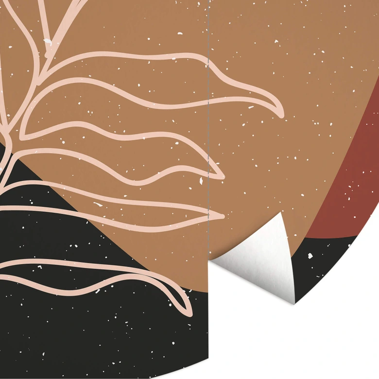 Fotomural NKTN - Contorno de hoja - Redondo - Papel pintado autoadhesivo/no tejido 